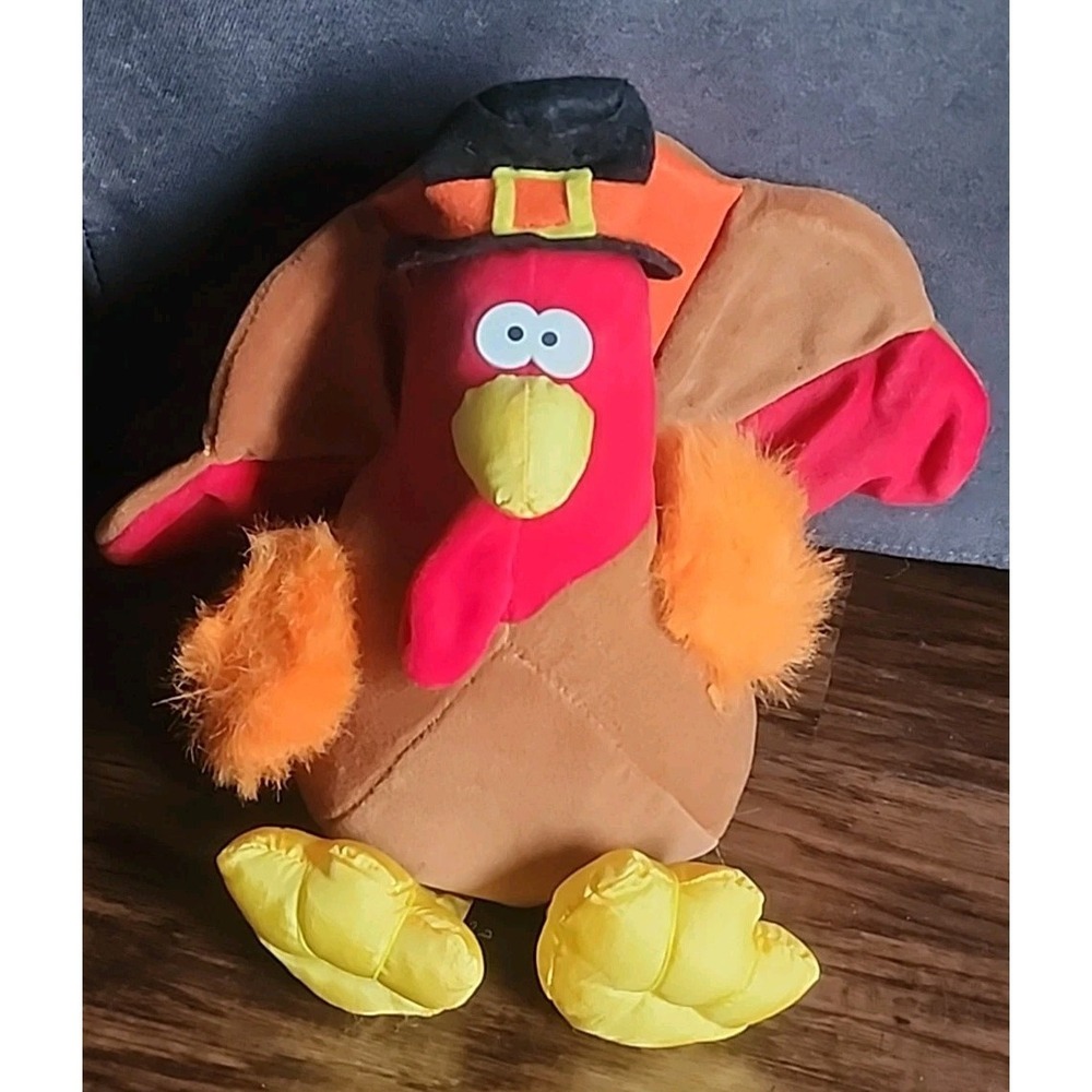 Vintage Thanksgiving Turkey Plush Stuffed Gibson Greetings 1994  Pilgrim Hat